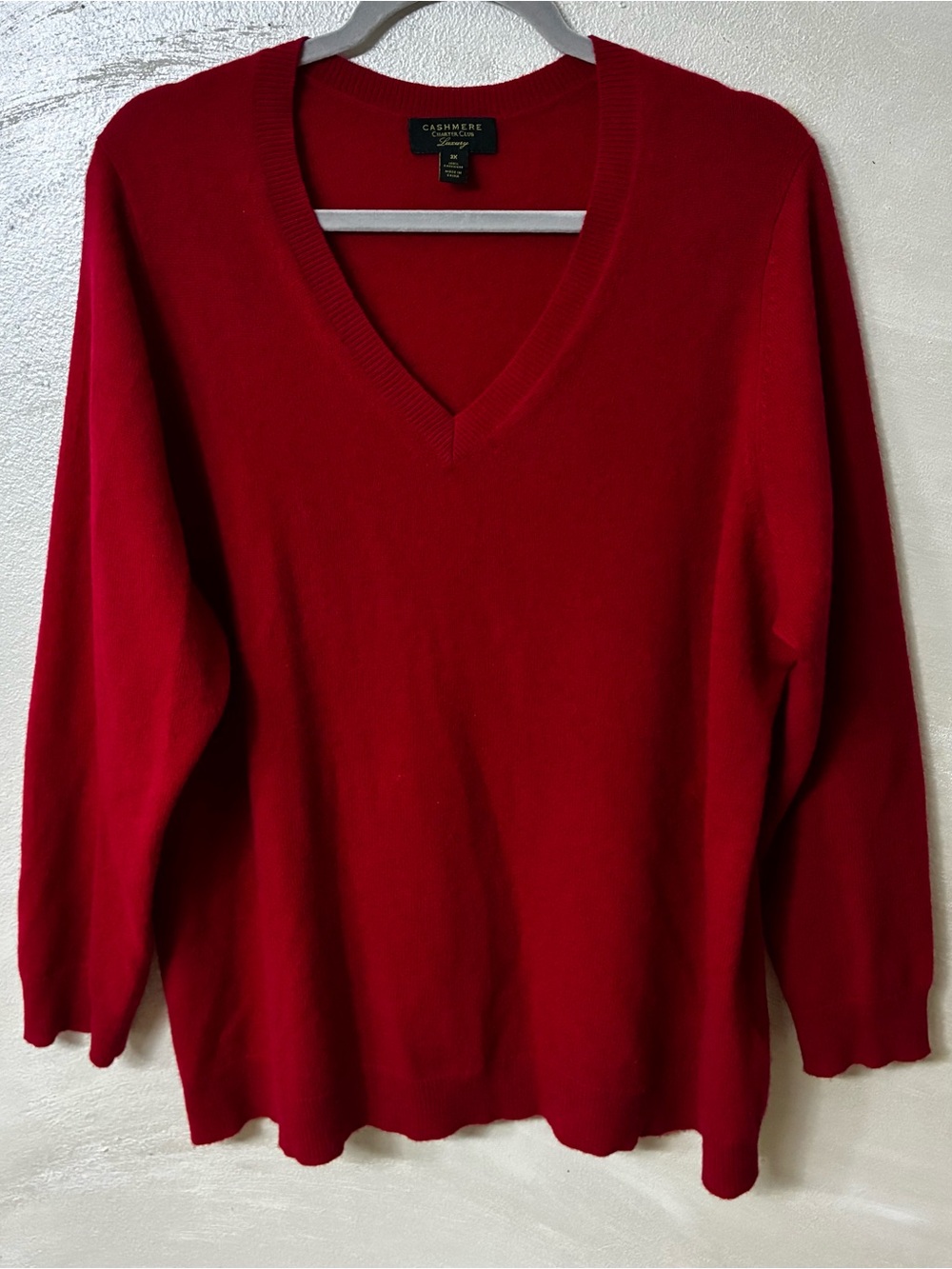 Charter Club Women's V-Neck Sweater - Red